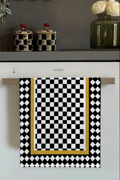 Siyah Damalı Fırın Mutfak Havlusu 30x50cm ürün görseli 1