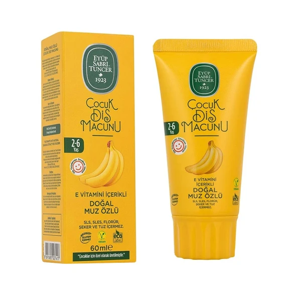 Eyüp Sabri Tuncer Doğal Muz Özlü 2-6 Yaş Çocuk Diş Macunu 60 Ml ürün görseli 1