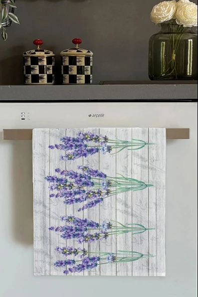 Mor Lavanta Desenli Fırın Mutfak Havlusu 30x50cm ürün görseli 1