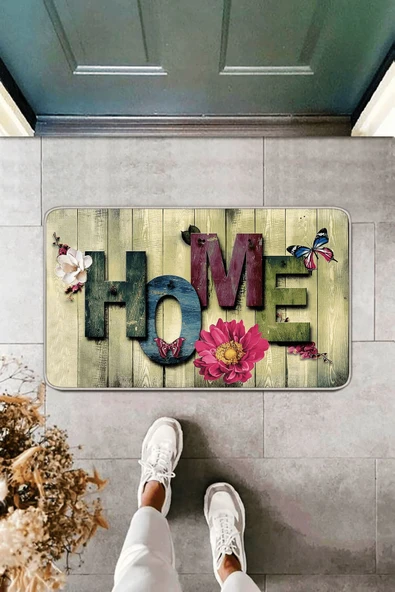Çok Renkli 3 Boyutlu Home Kapı Önü Paspası KP17 ürün görseli 1