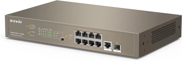 Tenda Teg5310P-8-150W Swt 9 10-100Mbps +1 Gigabit-Sfp Slots Yönetilebilir Switch ürün görseli 1