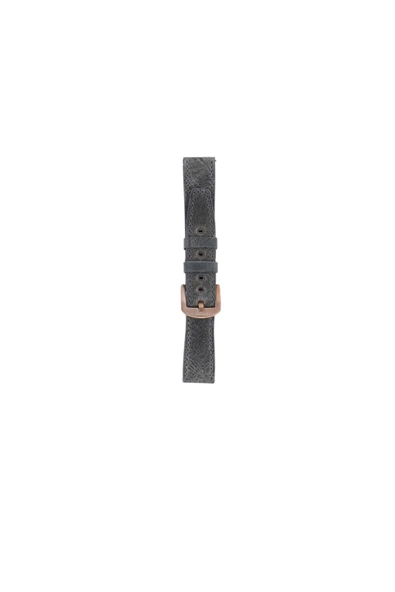 FRO 20mm Kordon Genişliği Olan Saatlerle Uyumlu 20 Mm Hakiki Deri Spor Gri Kordon Gold Toka ürün görseli 1