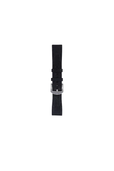 FRO 20mm Kordon Genişliği Olan Saatlerle Uyumlu 20 Mm Hakiki Deri Iguana Siyah Kordon Silver Toka ürün görseli 1
