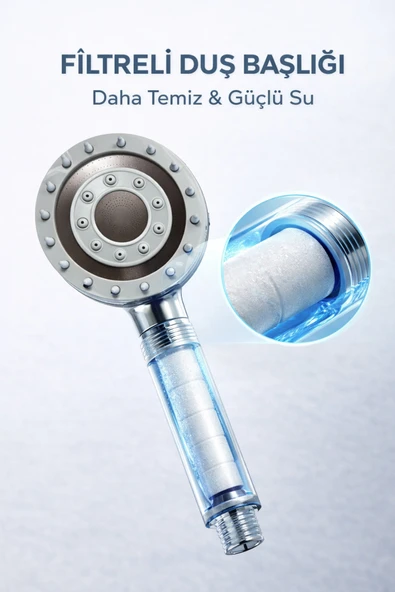 MİXSA Lüx Spa Masajlı Özellikli 5 Fonksiyonlu Filtreli Duş Başlığı ürün görseli 1