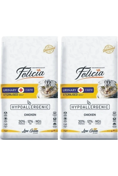Felicia Tavuklu Kısırlaştırılmış Yetişkin Kedi Maması Hypoallergenic 2 Kg. X 2 Adet ürün görseli 1