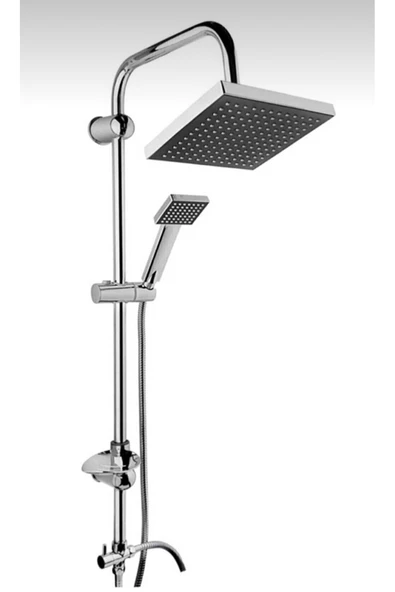 BDL ARMATÜR ECSA SİYAH KARE TEPE YAĞMURLAMA BANYO ROBOT DUŞ SETİ ürün görseli 1