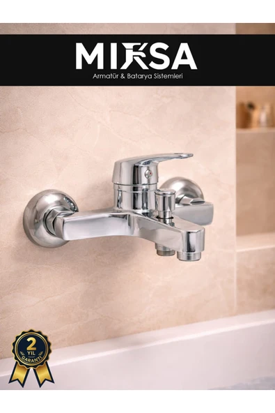 MİXSA Krom Mix Banyo Duş Bataryası Musluğu Garantili, Yerli Üretim ürün görseli 1