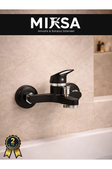 MİXSA Siyah Mix Banyo Duş Bataryası Musluğu Garantili, Yerli Üretim ürün görseli 1