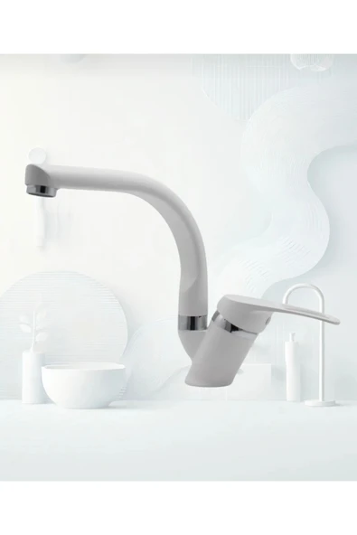 BDL ARMATÜR BEYAZ MİX LAVABO BATARYASI ÇİFT SU GİRİŞLİ ÇEŞME BANYO MUSLUĞU MUTFAK ÇEŞMESİ ürün görseli 1
