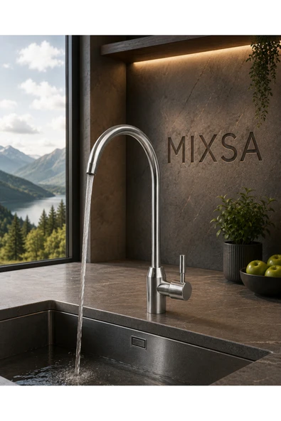 MİXSA Lüx Premium İnox Arıtma Musluğu Oynar Borulu Arıtma Bataryası ürün görseli 1