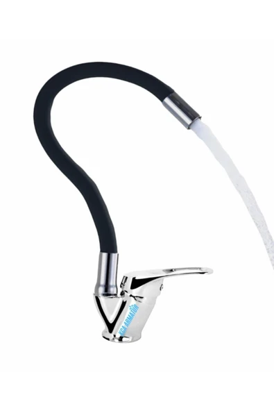 BDL ARMATÜR Siyah Spiral Hareketli Borulu Mutfak Eviye Bataryası Musluğu Çeşmesi ürün görseli 1