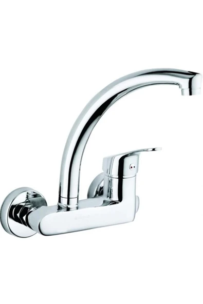 BDL ARMATÜR BDL DUVARDAN ÇİFT SU GİRİŞLİ MUTFAK LAVABO BATARYASI MUSLUĞU ÇEŞMESİ ürün görseli 1
