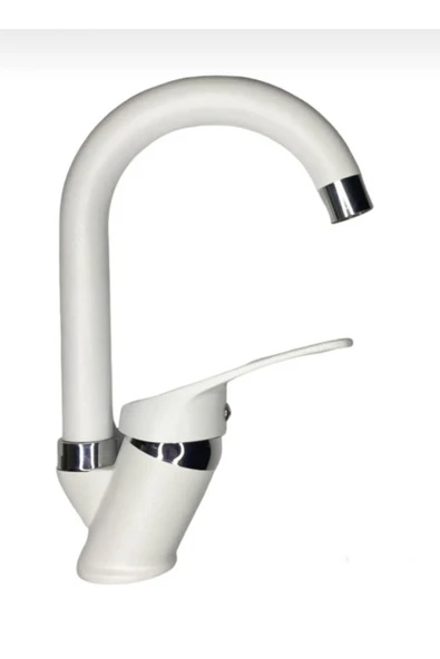 BDL ARMATÜR KCA BEYAZ KROM LAVABO BATARYASI ÇEŞMESİ MUSLUĞU ÇİFT SU GİRİŞLİ ürün görseli 1