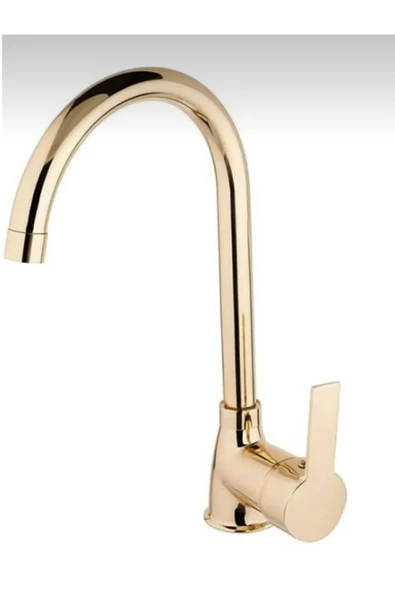 BDL ARMATÜR KCA GOLD ALTIN MUTFAK EVİYE BATARYASI MUSLUĞU ÇEŞMESİ ÇİFT SU GİRİŞLİ YERLİ ÜRETİM ürün görseli 1