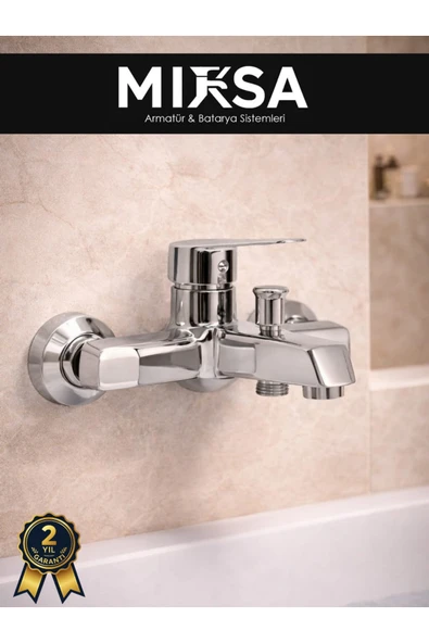MİXSA Krom Kare Banyo Duş Bataryası Ağır Gövdeli 2 Yıl Garantili, Yerli Üretim ürün görseli 1