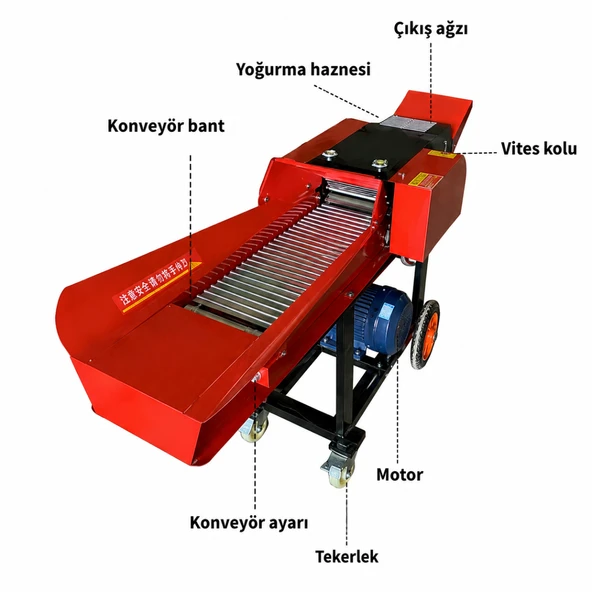 Bantlı Yeşillik Saman Sap Parçalayıcı 220V ürün görseli 1