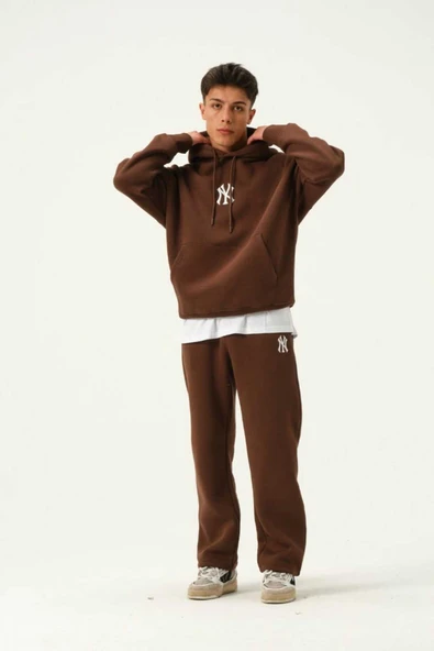 UNISEX NEW YORK BASKILI 3 İPLİK EŞOFMAN TAKIMI ürün görseli 1