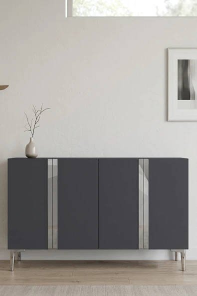 KA1298AS ANKA Konsol ve Tv Sehpası Antrasit-Silver 120cm ürün görseli 1