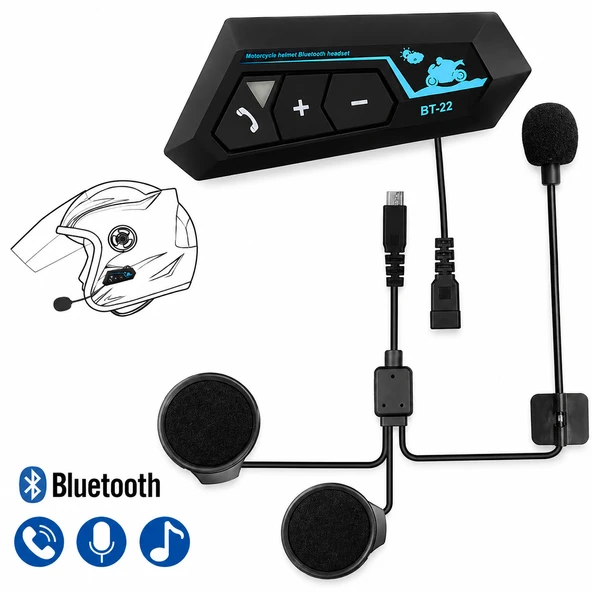 BT-22 Bluetooth Kask Kulaklığı Kablosuz Özgürlüğü Kaskınızda Hissedin ürün görseli 1