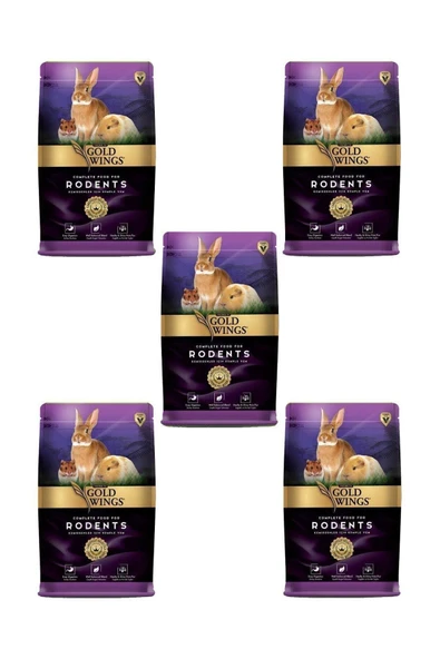 Gold Wings Premium Kemirgen Tavşan Hamster Yemi 750 gr X 5 Adet ürün görseli 1