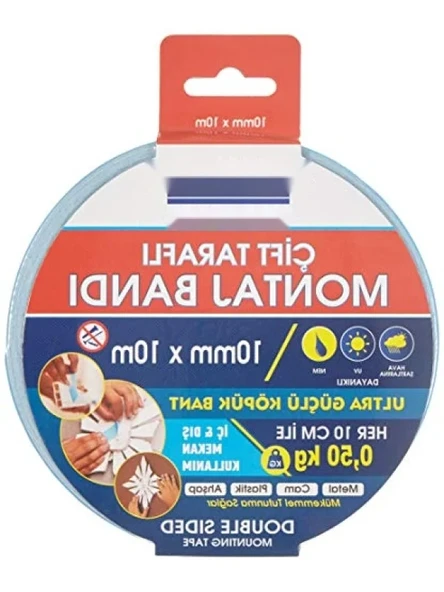 Çift Taraflı Montaj Bandı - 10mm x 10mt ürün görseli 1