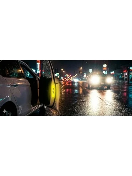 Reflektif Araç Kapı Uyarı Sticker Seti - 2'li Sarı - Resim 3