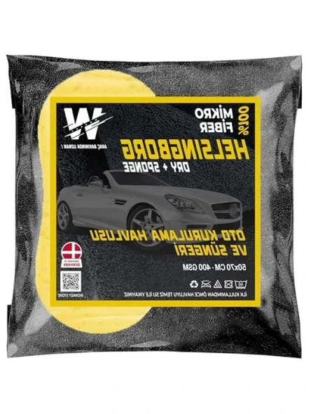 Mikrofiber Oto Yıkama Süngeri ve Kurulama Havlusu - 2'li Paket ürün görseli 1