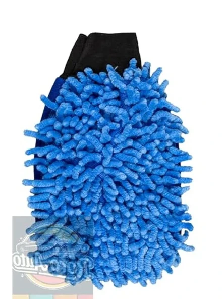 Yüksek Kaliteli Mikrofiber Araç Yıkama Eldiveni - Mavi - Resim 2