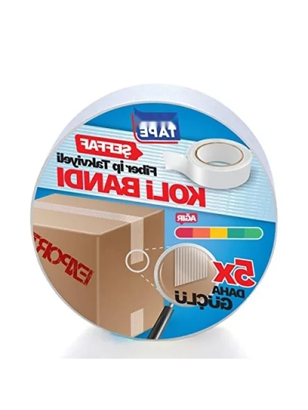 İp Takviyeli Güçlü Koli Bandı, 45mm En, 25mt Boy ürün görseli 1