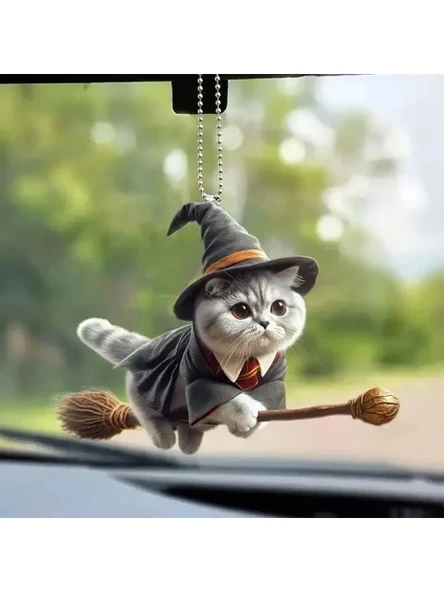 Kedi Temalı Anahtarlık ve Araba Dikiz Aynası Süsü ürün görseli 1