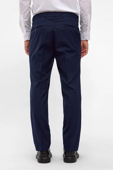 Lacivert Regular Düz Pantolon - Resim 10