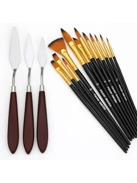 12'li Fırça Seti ve 5'li Metal Spatula Seti ürün görseli 1