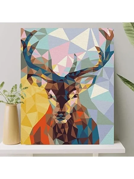 Numaralı Boyama Tuval Seti - Geyik Tasarımlı 40x50 cm ürün görseli 1