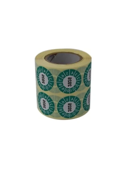 30mm x 30mm Tarih Seçme Etiketi Rulo - 1000 Adet (Yeşil) ürün görseli 1