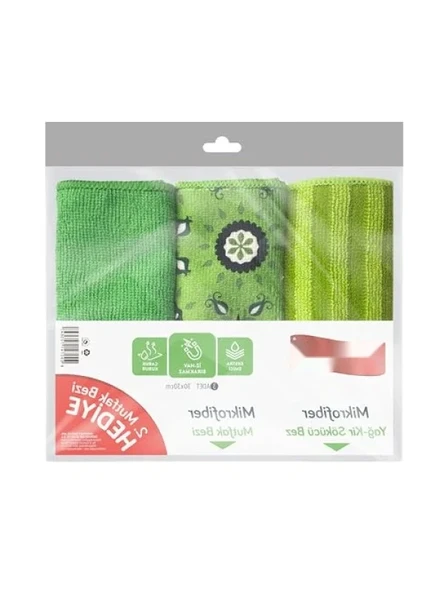 Ekstra Emici 3'lü Mikrofiber Mutfak Bezi, İz Bırakmaz ürün görseli 1