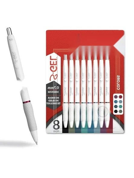 Moda Varil Jel Kalem Seti - 8 Adet, Orta Nokta (0,7 mm) ürün görseli 1