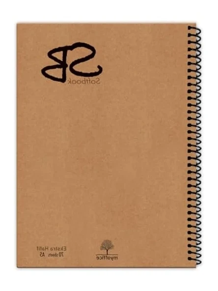 A5 Kraft Kapaklı Spiralli Defter - 140 Sayfa Çizgili ürün görseli 1