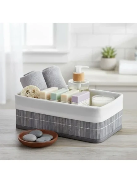 Çok Amaçlı Bambu Detaylı Saklama Kutusu - 25x15x8 cm ürün görseli 1