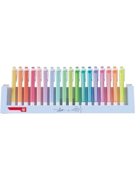 Neon ve Pastel Renkli İşaretleme Kalemi - 18 Renk ürün görseli 1