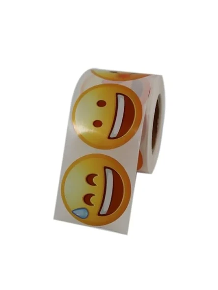 Kendinden Yapışkanlı Emoji Etiketler, 9 Tasarım, 50mm Çap, 500 Adet ürün görseli 1