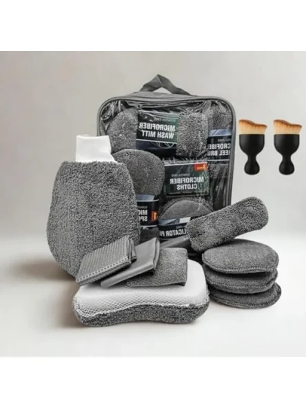 Profesyonel 11 Parça Mikrofiber Araç Yıkama Seti - Fırça ve Bez Seti ürün görseli 1
