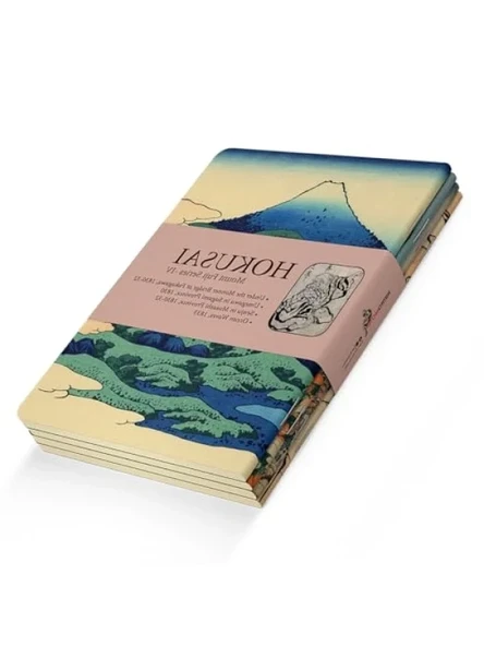 Hokusai Temalı A5 4'lü Çizgisiz Defter Seti, 256 Sayfa, Esnek Kapak ürün görseli 1