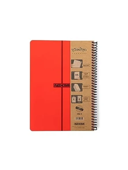 A4 Boyutunda 6 Konulu Spiralli Defter, 180 Yaprak, Kırmızı Kapak ürün görseli 1