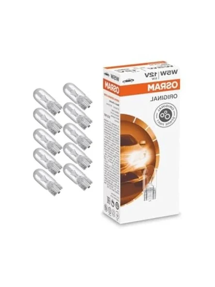 12V T10 W5W Dipsiz Ampul 10'lu Paket ürün görseli 1