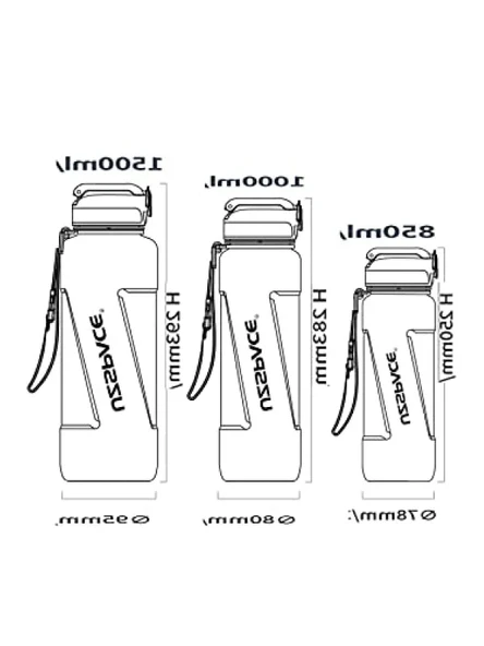 1500 ML Pipetli Su Matara - Lacivert - Resim 2