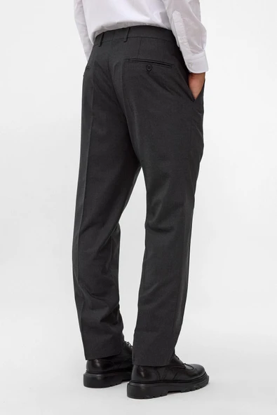 Lacivert Regular Düz Pantolon - Resim 5