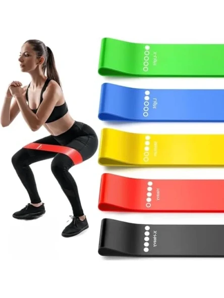 Farklı Direnç Seviyelerinde Pilates Bandı Seti ürün görseli 1