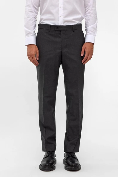 Lacivert Regular Düz Pantolon - Resim 7