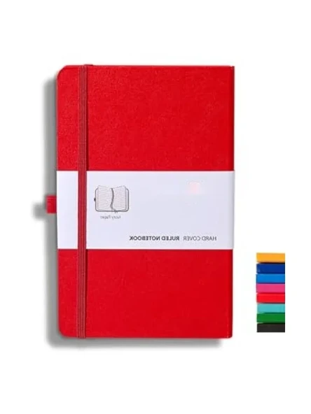 Çizgili 13x21 cm Tarihsiz Klasik Defter, Kırmızı ürün görseli 1