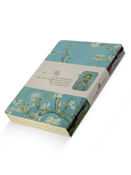 4'lü A6 Çizgisiz Defter Seti - Van Gogh Desenli ürün görseli 1